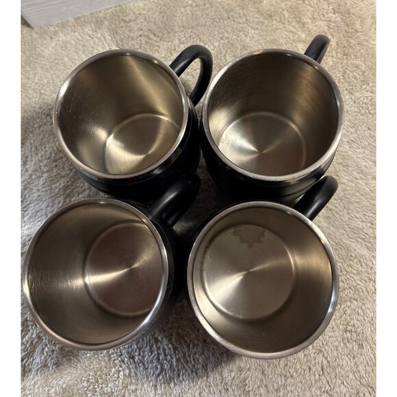 64 oz Growler Stainless Steel W/ 4 Barrell Mugs Black Exterior Insulated Debco - Picture 8 of 16